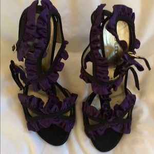 Bruno Frisoni satin ruffle heels